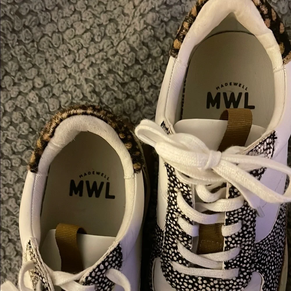 White & Black Speckled Low-Top Sneakers- MADEWELL 7.5 - Picture 4 of 6